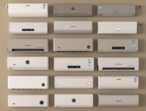 现代空调 壁挂式空调su模型