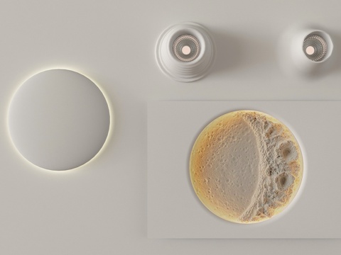 现代石膏灯 石膏灯座su模型