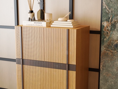 现代中古玄关柜 现代中古边柜 现代中古装饰柜 现代中古餐边柜su模型