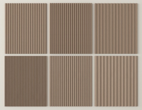 现代护墙板 长城板 格栅板 波浪板su模型