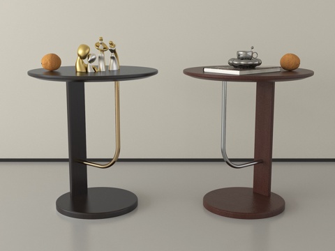 中古侘寂边几组合su模型