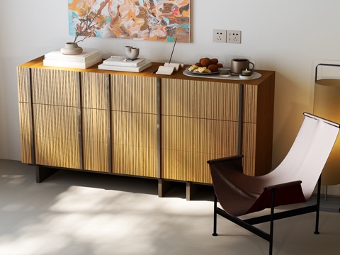 现代中古玄关柜 现代中古边柜 现代中古装饰柜 现代中古餐边柜su模型