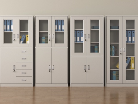 现代文件柜 档案柜 资料柜 铁皮柜su模型