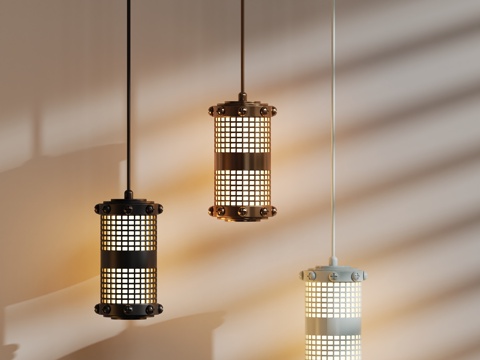 现代床头灯吊灯su模型