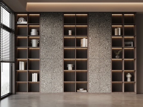 意式书柜 置物柜su模型