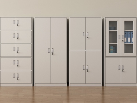 现代文件柜 档案柜 资料柜 铁皮柜su模型