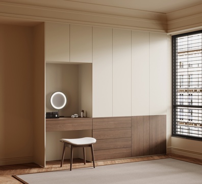  中古风衣柜 梳妆台3d模型 