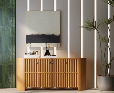 现代中古玄关柜 现代中古边柜 现代中古装饰柜 现代中古餐边柜su模型