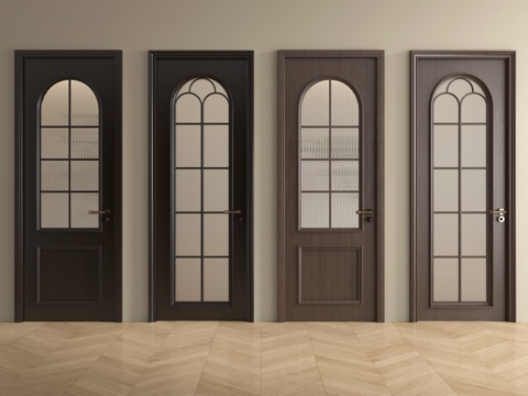 法式单开门 平开门 卧室门 玻璃门 厨卫门su模型