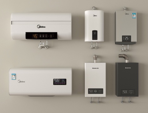 现代热水器 燃气热水器 电热水器su模型