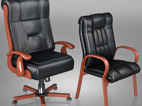  现代 DALI 皮革行政椅3d模型 