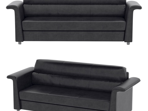 现代三人沙发 接待沙发 休闲沙发 等候沙发 办公沙发 皮质沙su模型