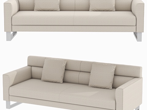 现代三人沙发 接待沙发 休闲沙发 等候沙发 办公沙发 皮质沙su模型