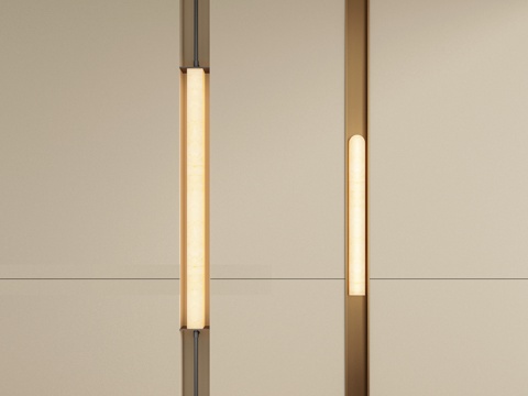 现代金属壁灯 墙面壁灯 嵌入式壁灯 长条壁灯 客厅壁灯su模型