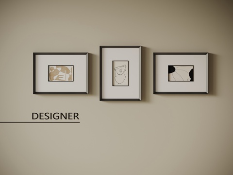 现代挂画 装饰画su模型