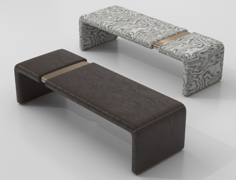 法式换鞋凳 床尾凳 沙发凳su模型