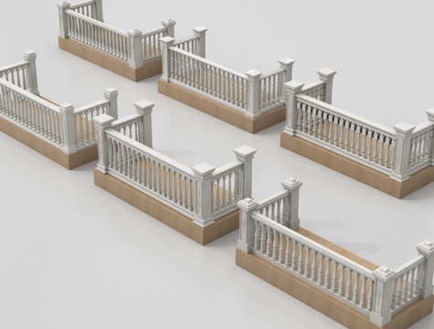 欧式围栏 护栏 阳台护栏 栏杆su模型