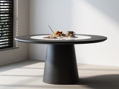 现代意式餐桌 意式餐桌 意式极简餐桌su模型