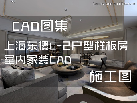 上海东樱C-2户型样板房室内家装CAD施工图cad施工图