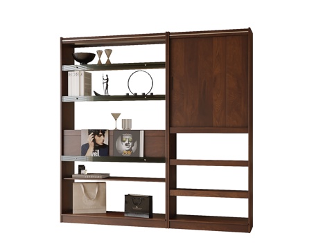 现代书架 装饰架 置物架su模型