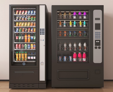 现代自动售卖机 饮料柜su模型