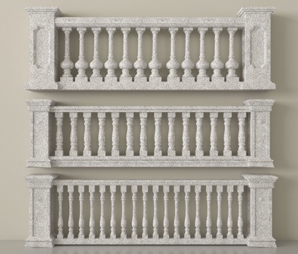 欧式栏杆 围栏 护栏su模型