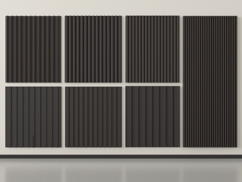 现代护墙板 长城板 格栅板 波浪板su模型