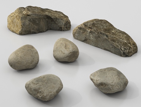  现代石头 石块 岩石 景观石3d模型 