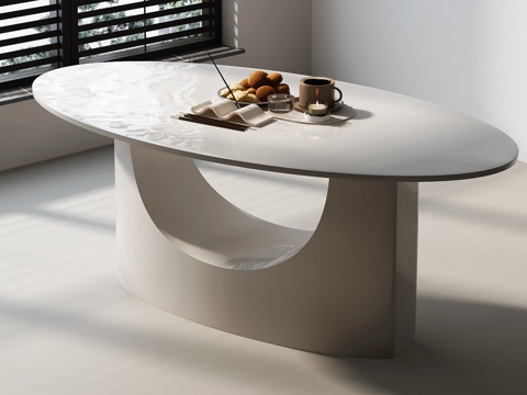 意式餐桌 现代餐桌 意式极简餐桌 意式轻奢餐桌su模型