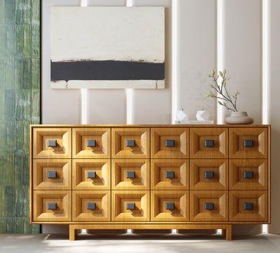 现代中古玄关柜 现代中古边柜 现代中古装饰柜 现代中古餐边柜su模型