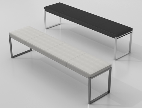 现代床尾凳 换鞋凳 长凳su模型