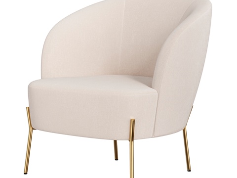  宽幅扶手椅3d模型 