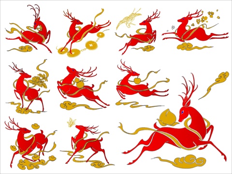 中式传统鹿cad施工图