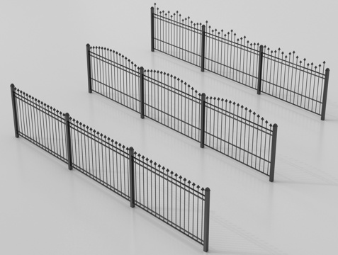  现代铁艺栏杆 护栏 围栏 防护栏 栏杆3d模型 