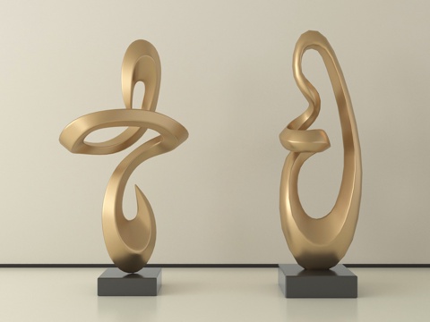 现代雕塑摆件 抽象雕塑su模型