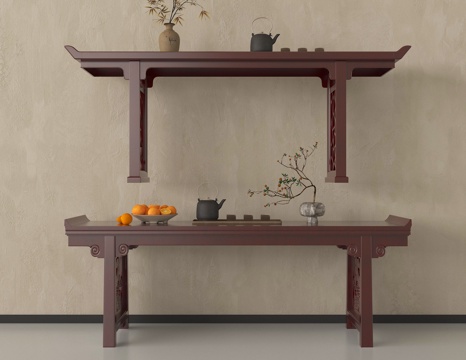 新中式条案 端景条案 端景柜 玄关台su模型