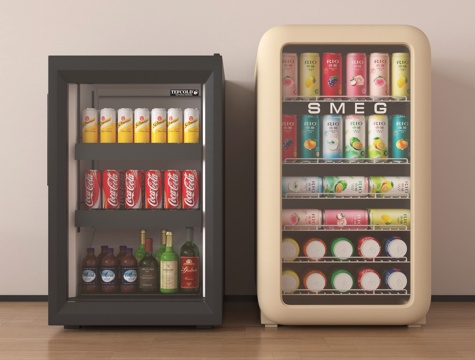 现代冰柜 饮料柜 冰箱 小冰箱su模型