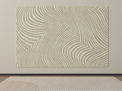 现代长方形地毯su模型