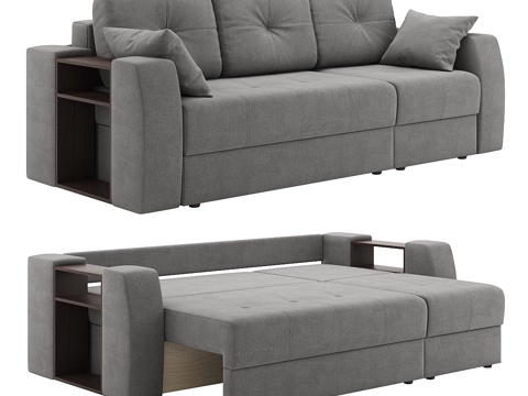  现代布艺沙发床 休闲沙发3d模型 