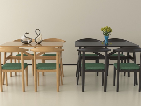 北欧餐桌椅 休闲桌椅 实木桌椅su模型