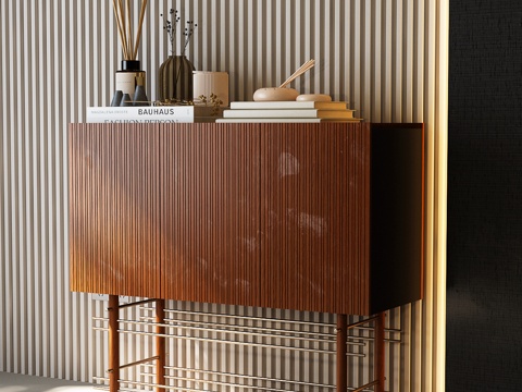 现代中古玄关柜 现代中古边柜 现代中古装饰柜 现代中古餐边柜su模型