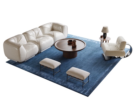 现代沙发茶几su模型