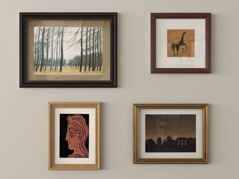 中古风装饰挂画su模型