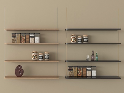 现代置物架 墙饰 装饰架su模型