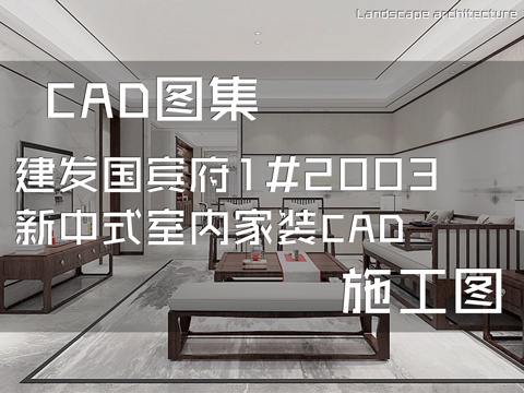 建发国宾府1#2003新中式室内家装CAD施工图cad施工图