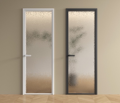 现代玻璃单开门 厨卫门 磨砂玻璃门su模型