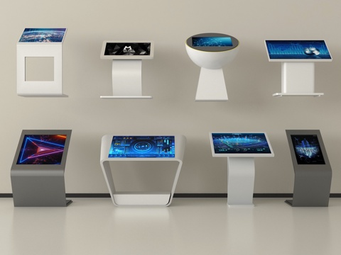 现代一体机 查询机 导向屏 叫号机su模型