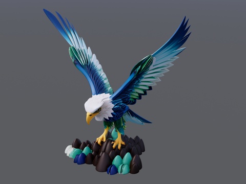 卡通纸雕老鹰su模型