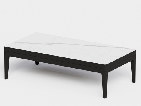 gloster  - 现代茶几 大理石 岩板 长茶几su模型