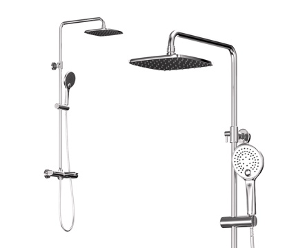 不锈钢淋浴柱 淋浴花洒su模型